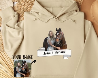 Personalised Horse Hoodie, Custom Horse Hoody Gift, Horse Owner Gift, Horse Lover Jumper, Horse Gift, Horse Rider Gift, Birthday Horse Gift
