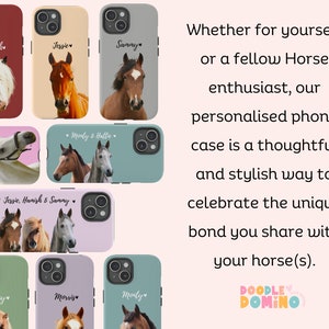 Pu&ograve; includere: Una collezione di custodie per telefono personalizzate con immagini di cavalli. Le custodie sono disponibili in una variet&agrave; di colori e design, e ogni custodia presenta una razza di cavallo diversa. Le custodie sono perfette per gli amanti dei cavalli e gli appassionati.
