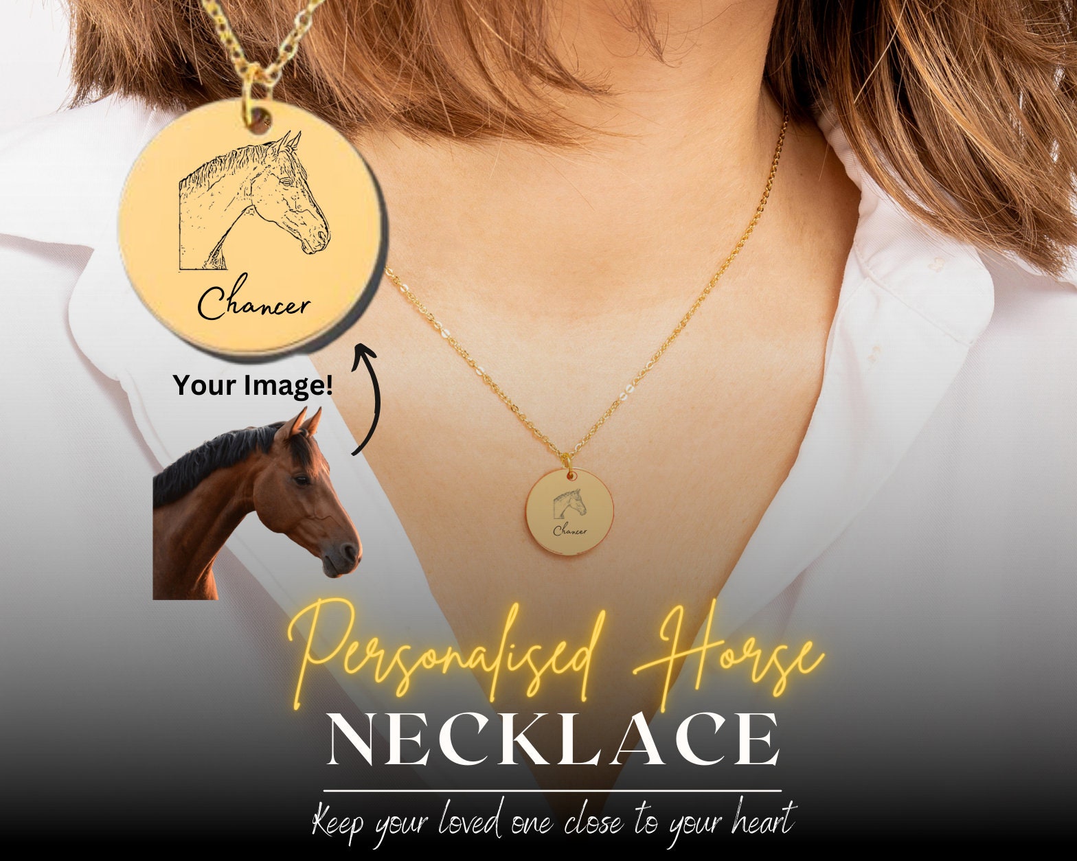 Personalised horse necklace discount