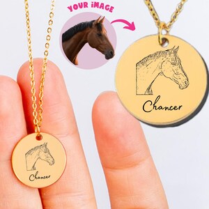 Horse Necklace, Personalised Horse Gift, Horse Lover Birthday Gift, Horse Themed Christmas Gift, Horse Name Necklace, Customised Horse