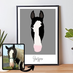 Custom Horse Silhouette Print, Horse Drawing Personalised, Custom Horse Gift, Horse Owner Present, Horse Mom, Horse Digital Download, Equine