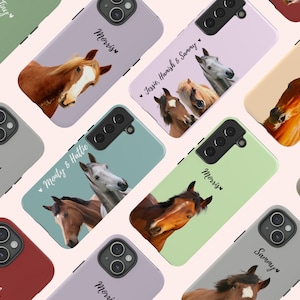 Personalised Horse Samsung Phone Case, Hard Phone Case Personalised, Gift for Horse Lovers, Unique Christmas Gift, Gift for Horse Owners