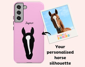 Custom Horse Hard Shell Phone Case, Personalised Horse Markings Case, Horse Cell Phone Case, Silhouette, Horse Girl Gift, Horse Rider Gift