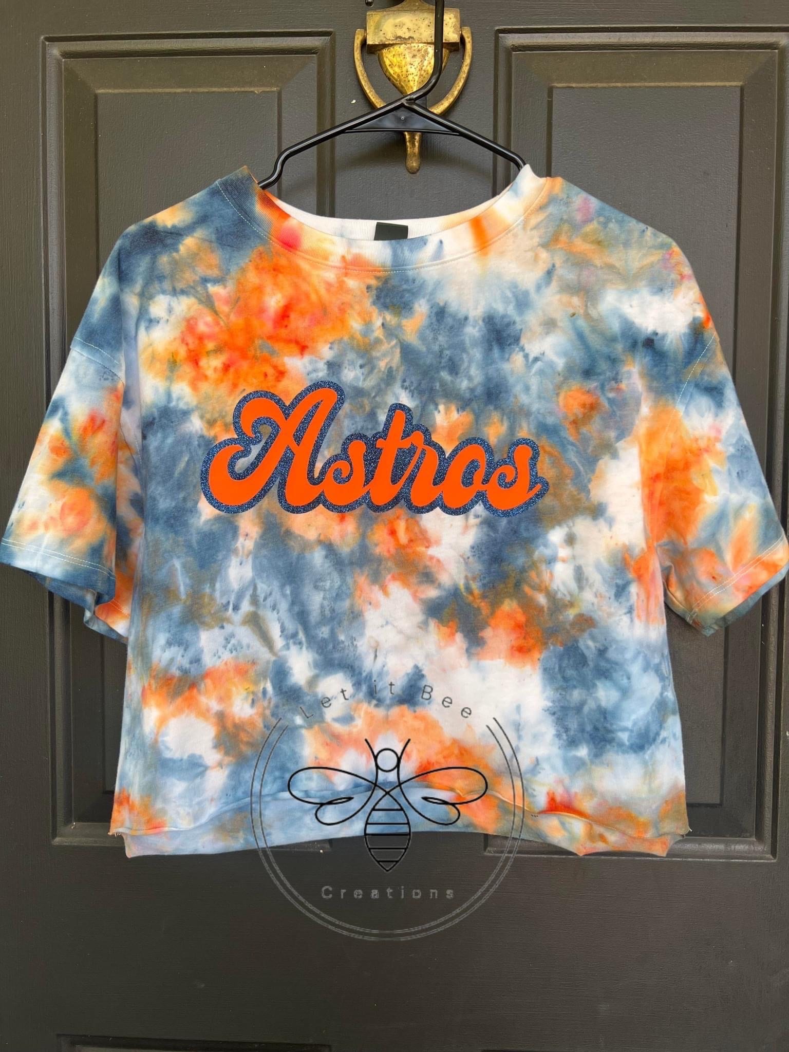 Stitches Adult Houston Astros Blaze Tie Dye T-Shirt