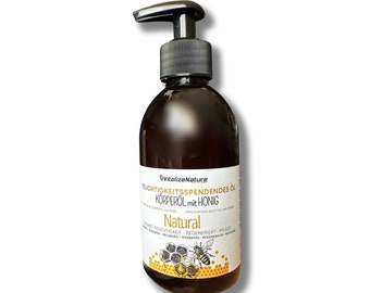 VitalizeNature - Aceite Hidratante Corporal con MIEL - Hidrata - Genera - Recupera. SIN Parabenos, colorantes ni Siliconas. NATURAL