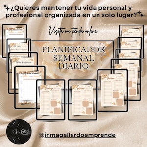 Planner, Spanish Planner, Printable Planner, Weekly Planner, Undated Planner, Monthly Planner, PDF