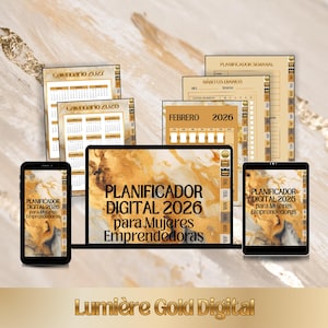 Lumière Gold 2026 Digital Planner | Agenda for Women Entrepreneurs | iPad & Tablet | Strategic Planning | Instant Download