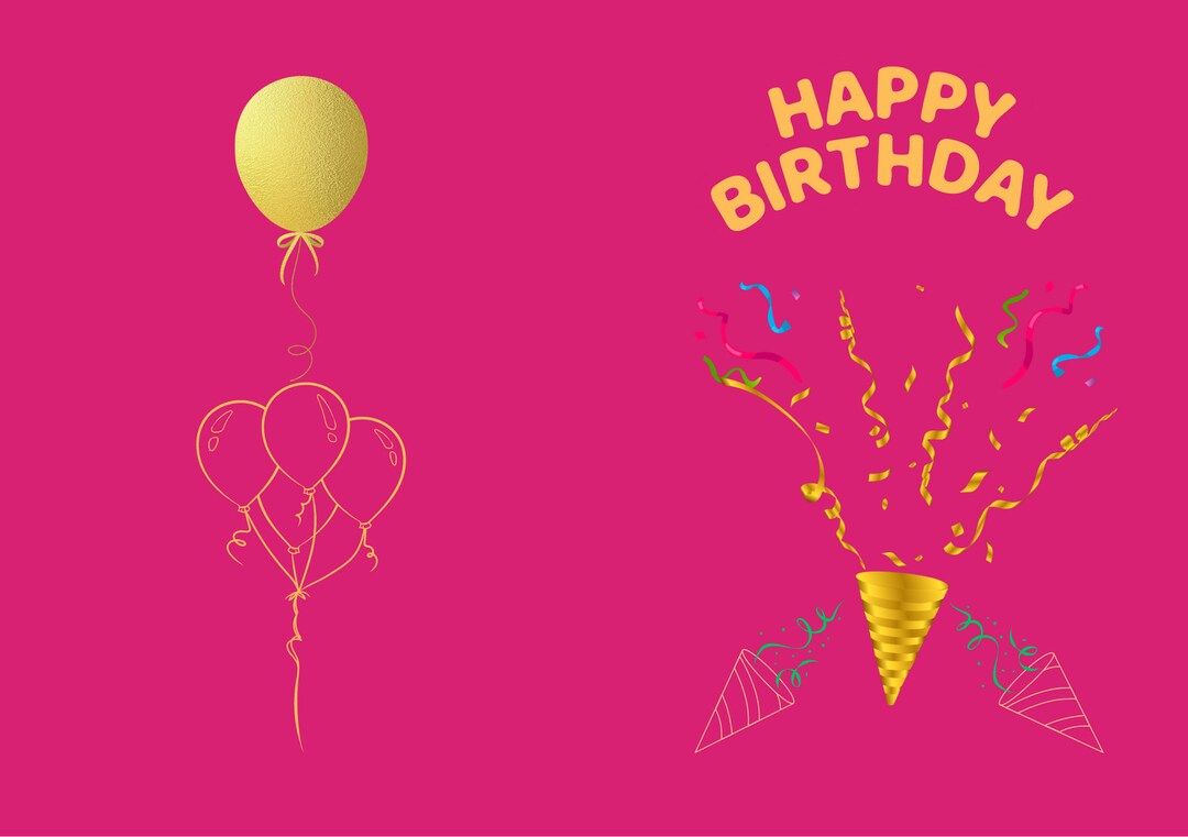 Instant Download, Printable, Cute Birthday Card Template FOR HER - Etsy