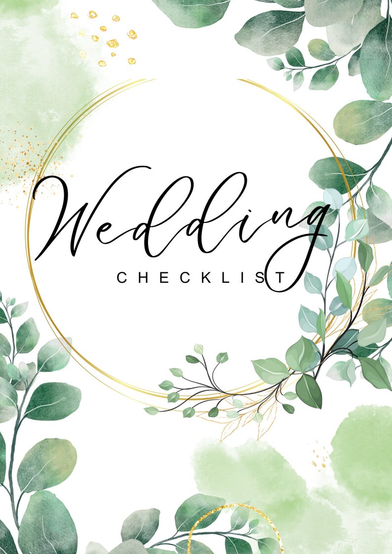 Digital Wedding Checklist Printable Wedding Planning Wedding Month Checklist Wedding Timeline ...
