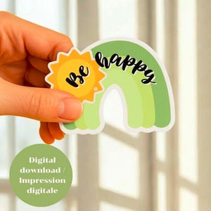 Stickers créatifs à imprimer – 12 autocollants motivants pour créatrices – Fichier PNG à télécharger + notice Cricut - stickers good vibes