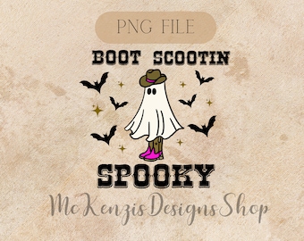 Boot Scoot Spooky png, Western Ghost png, Retro Halloween Design, Cowboy Ghost png, Western Halloween Sublimation, Vintage Ghost Halloween