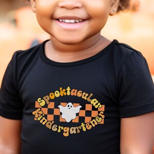 Spooktacular Kindergartener Tshirt for Halloween Funny shirt Retro Halloween Toddler Tshirt for School