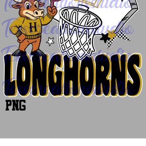 longhorns mascot, gold and black, Hebbronville, longhorns basketball