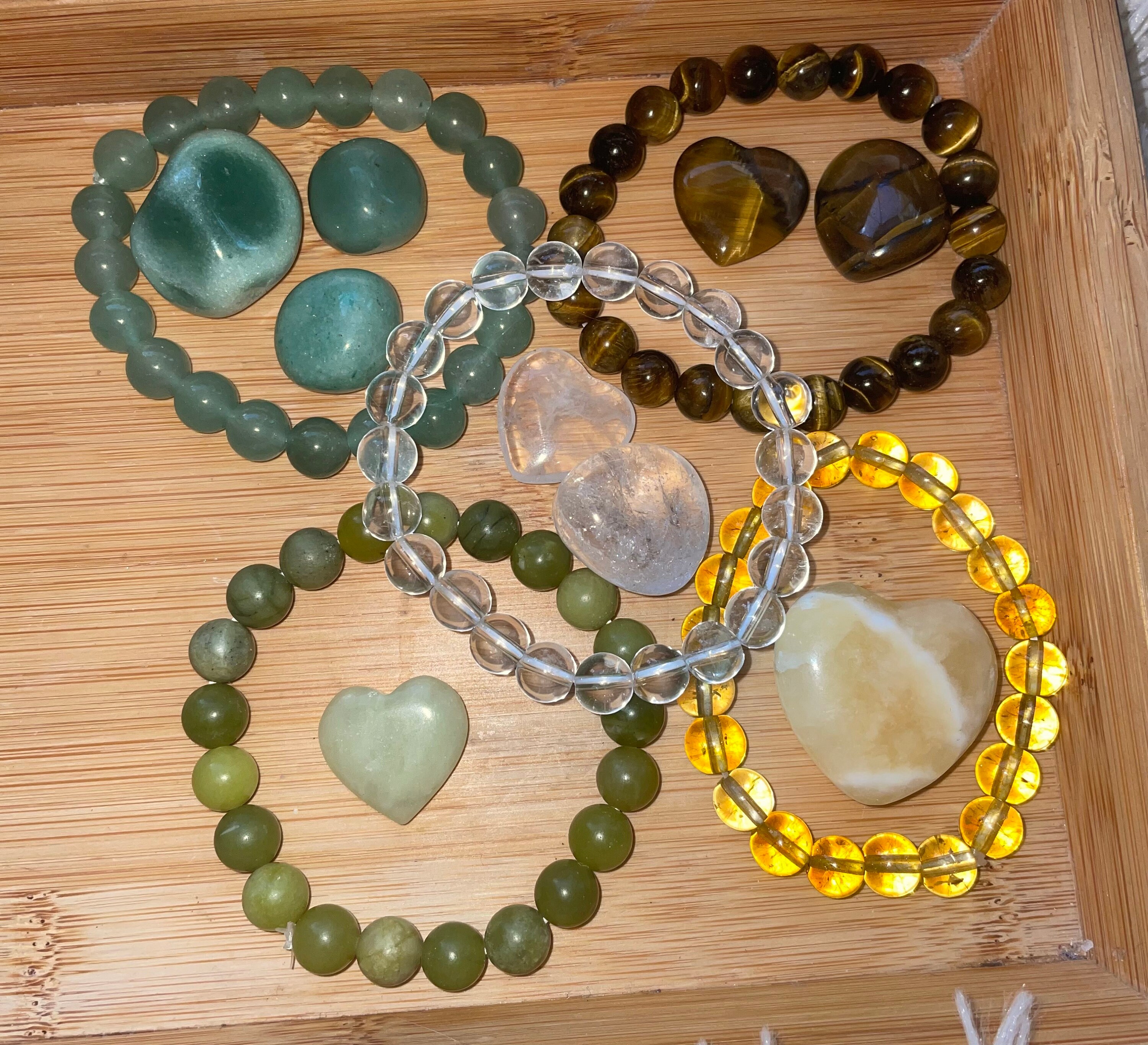 Healing Crystal Bracelet, Natural Gemstone Bracelet, Beaded