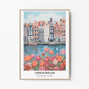 Amsterdam Travel Poster | Aesthetic Wall Collage | Travel Prints | Room Decor | Vintage Poster | Art | Instant Download | Room Decor
