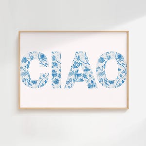 Ciao! Print | Typography Poster | Trendy Wall Art | Retro Poster | Blue Art | Gallery Wall Art | Printable Art | Digital Download