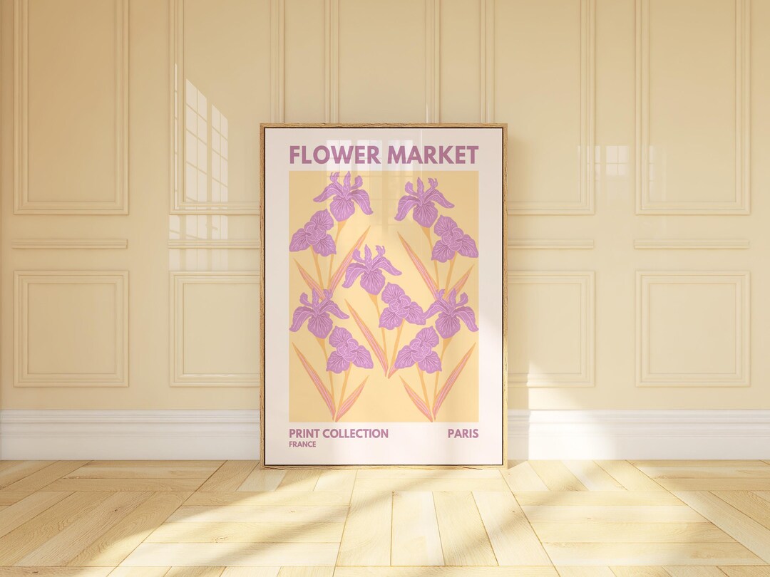 Flower Market Print | Digital Art Download | Floral Printable Wall Art ...