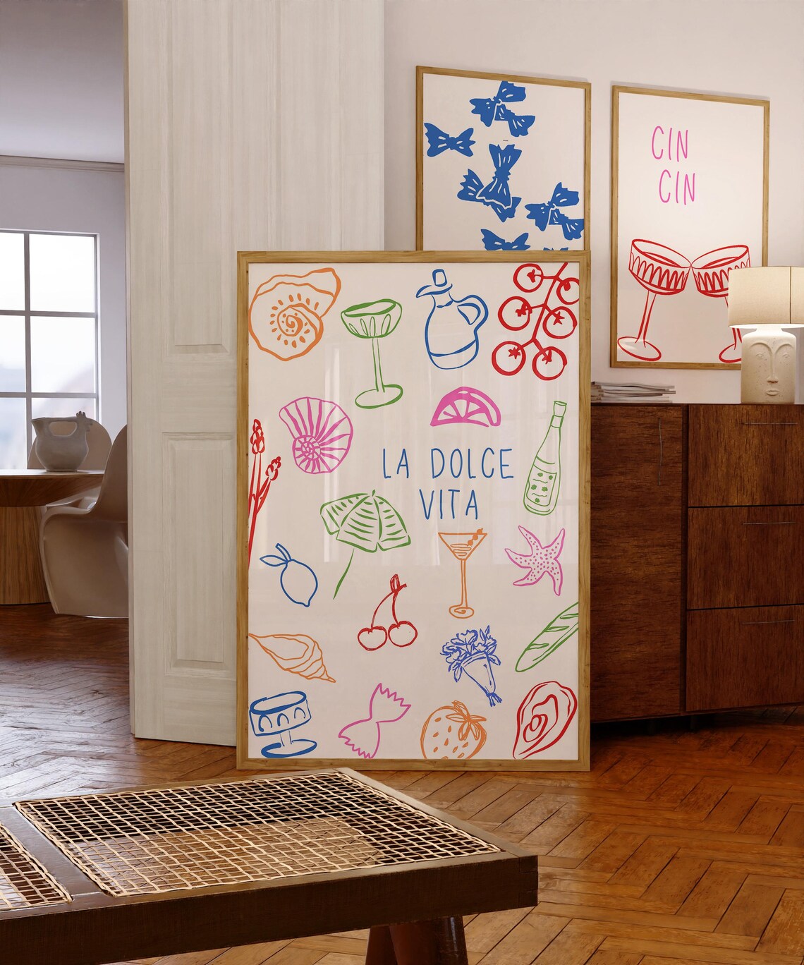 Retro Kitchen Print,la Dolce Vita Print,mediterranean Wall Art,cheers ...