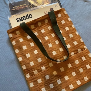 Handmade Tote Bag Record Bag Shoulder bag - 100% re-used & recycled materials