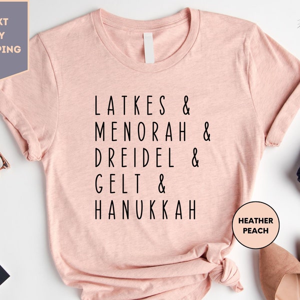 Latkes Menorah Dreidel Gelt Hannukah Toddler/Baby Tshirt, Hanukkah shirt, baby's first hanukkah, cute chanukah shirt