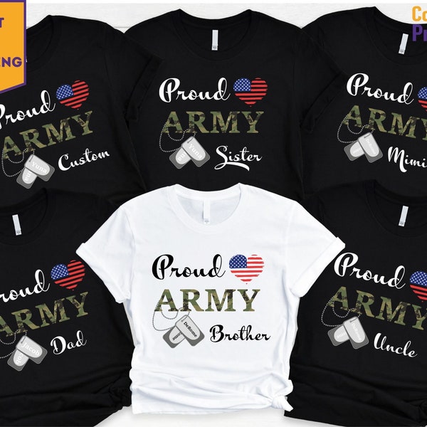 Proud Army Family Shirt, Gifts For Army Aunt, Basic Training Graduation, Custom Proud Army Shirt, Family Outfits