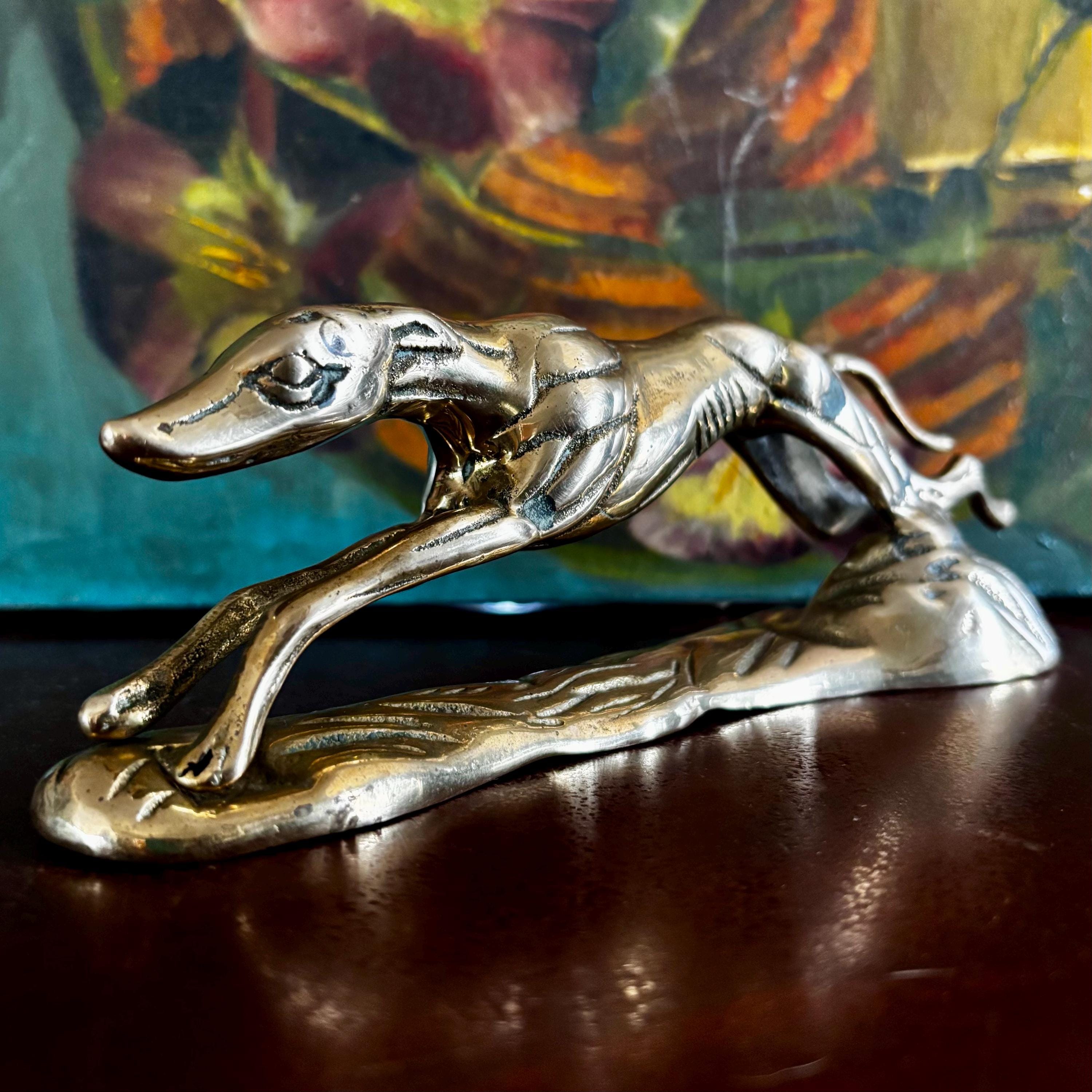 Greyhound Brass Statue - Etsy