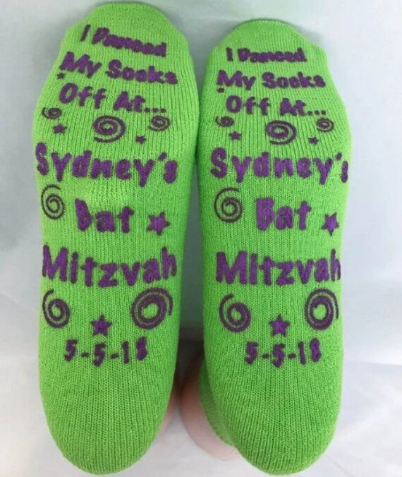 Mitzvah Socks | Bar and Bat Mitzvah Dance Floor Party Socks | Grippy Grip  Mitzvah Sock