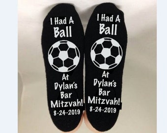 Sports Theme Bar Mitzvah Grippy Socks, Bar Mitzvah Favors, Bat Mitzvah Socks - 48 pairs