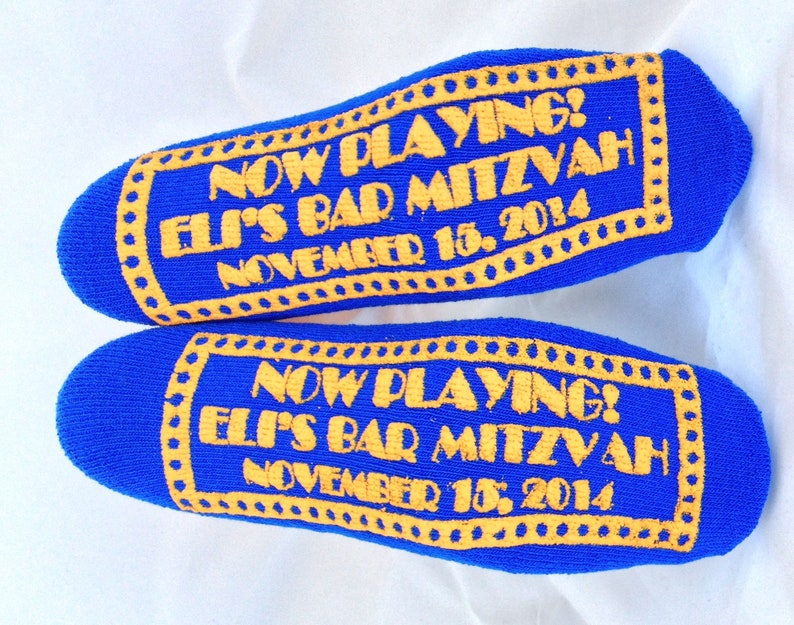 Broadway Favors Grippy Socks Bar Mitzvah Grippy Socks, Bar Mitzvah Favors, Bat Mitzvah Socks 48 pairs image 1