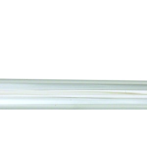 May include: A chrome-plated cabinet pull with rounded ends and a cylindrical center.