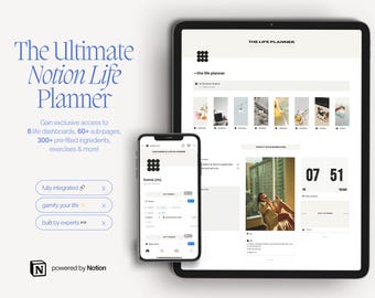 Ultimate Notion Life Planner: All-in-One Digital Dashboard (Digital Download)