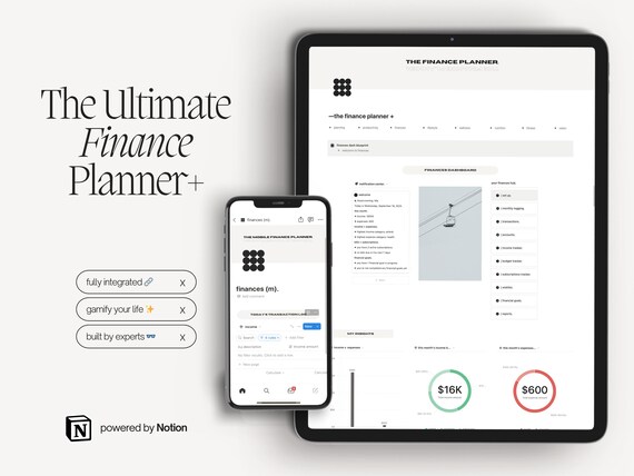 Notion Finance Planner: Budget, Expense & Income Tracker (Digital Download)
