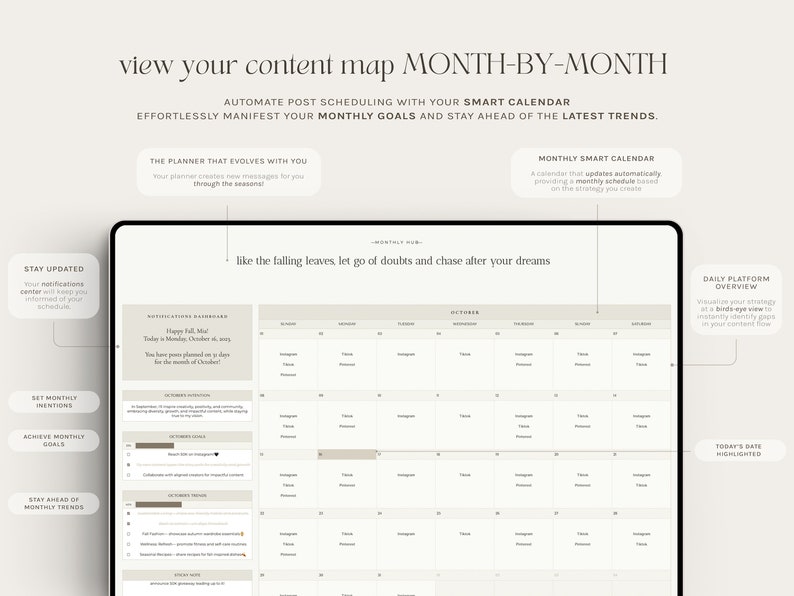 Planificateur et calendrier ultimes pour les médias sociaux Planification annuelle du contenu Modèle de création de contenu par lots mensuel Feuille de calcul Google image 7