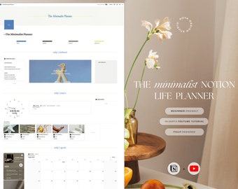 Planificador de vida de Aesthetic Notion / Calendario minimalista, ideal para principiantes