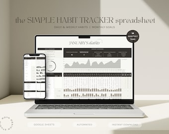 Daily Weekly Monthly Spreadsheet Planner, Google Sheets Digital Planner ...