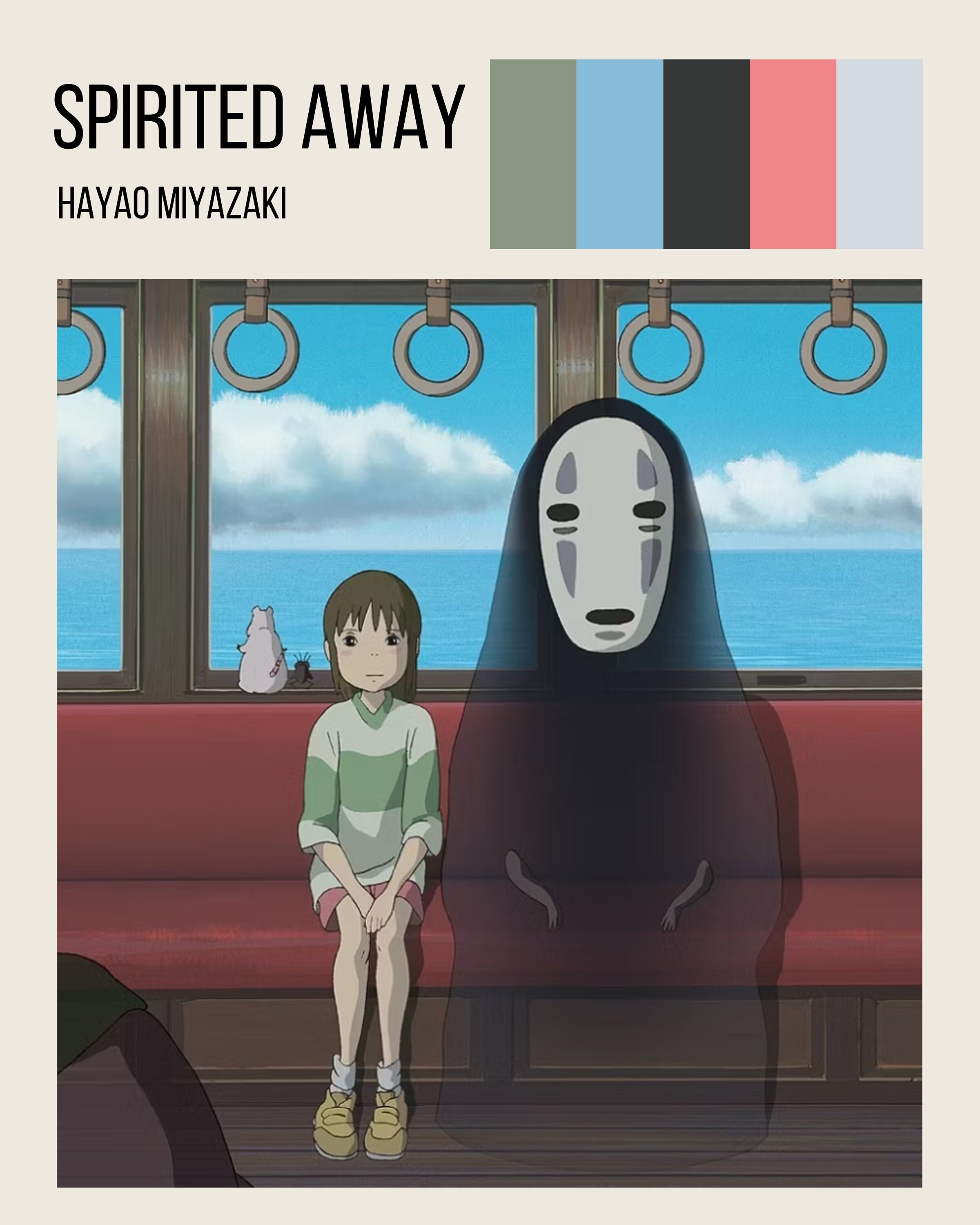 Spirited Away Studio Ghibli Minimalist Aesthetic Movie Print Wall