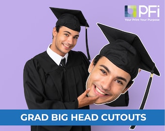 Corrugated Plastic Jumbo Graduation Big Head | Custom Big Head Cutout | Celebrate your graduate in a BIG way!
