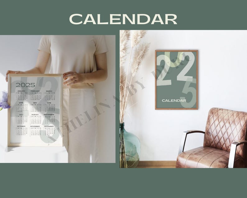 2025 Digital Wall Calendar Budget PDF Etsy