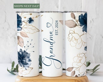 Custom grandma announcement gifts, Mothers day tumbler for grandma, personal grandma gifts from daughter, custom grandma travel mug, grandma