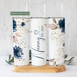 Personalized Nanny Tumbler for Grandma for Mothers Day Gift, Floral Nanny Travel Mug, Mother&#39;s Day Gift for Nanny, Gift from Grandkids