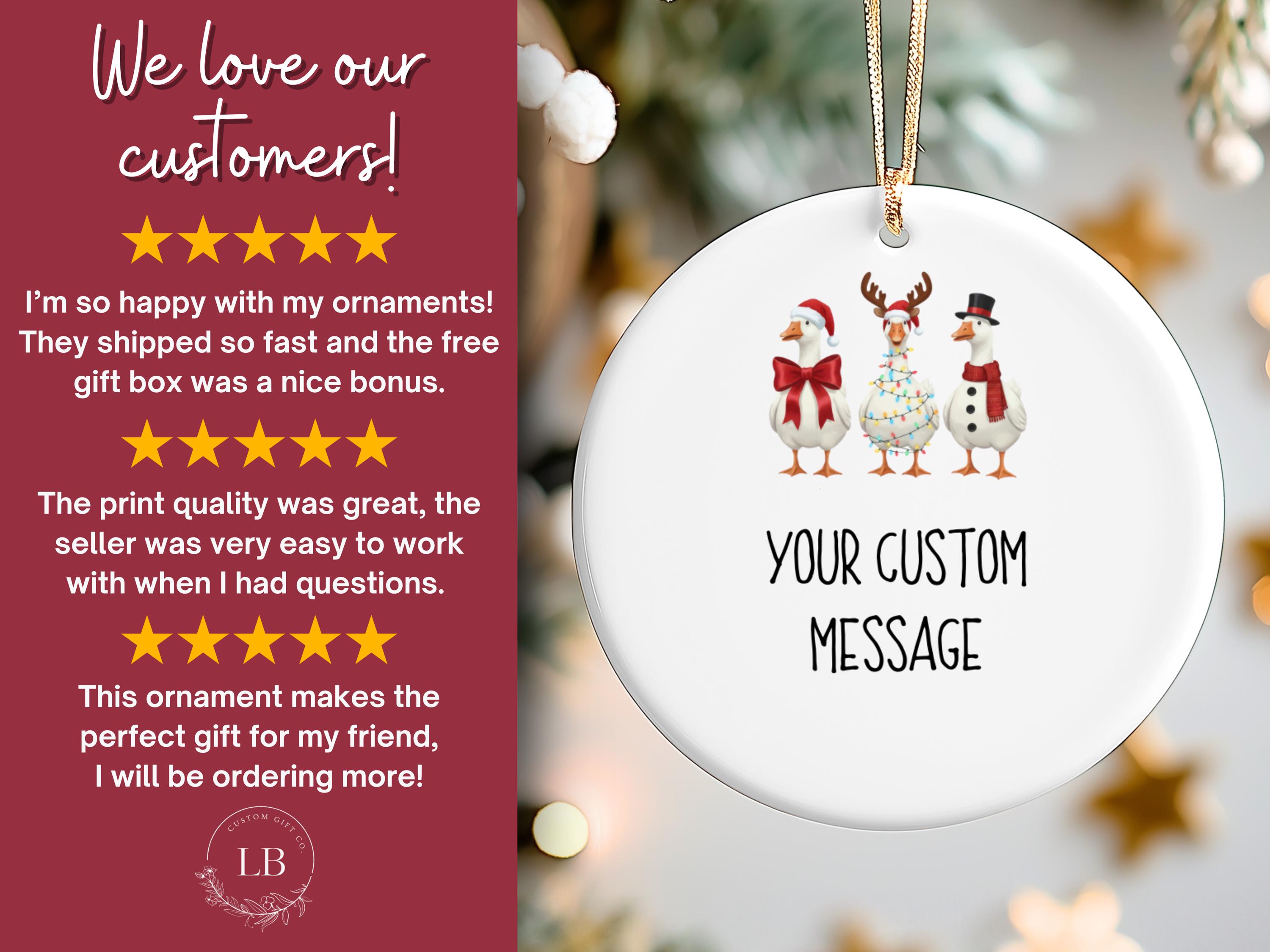 Custom Message Christmas Ornament, Personalized Ceramic Ornament ...