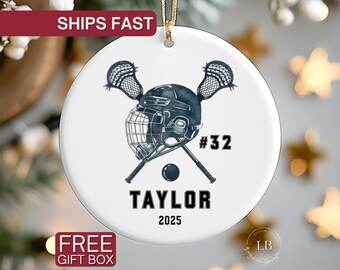 Custom Lacrosse Christmas Ornament, Lacrosse custom number and name Christmas  Ornament Lacrosse Ornament Custom Lacrosse keepsake
