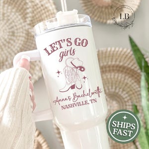 Cowgirl Bachelorette Tumbler 40 oz. Custom Last Rodeo Bach Party Travel Cup, Personalized Country Western Nashville Bachelorette Party Cups
