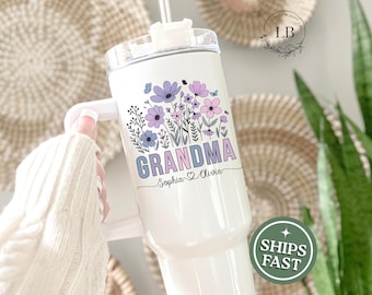 Grandma Tumbler Personalized 40oz Grandma tumbler gift for Grandma travel cup, Grandma cup Grandma travel cup  Mothers day gift for Grandma