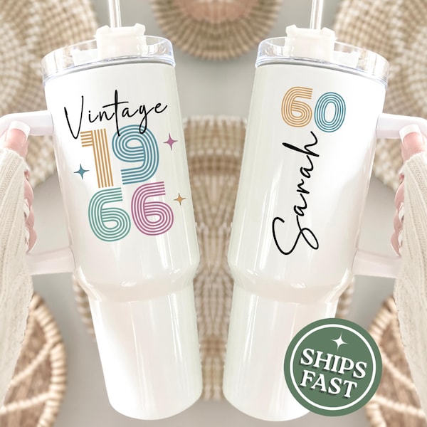 60th birthday tumbler personalized 60th birthday 40 oz. tumbler, 60th birthday girl travel mug gift