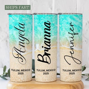 Custom Beach Vacation Tumbler, Personalized Beach Vacation cup, Family vacation tumbler, Girls Trip Tumbler, Custom Cruise ship tumbler cup