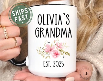 Grandma mug personalized, Custom grandmother mug, Gigi Nana Mimi Nona Noni mug mothers day gift, Grandma cup with grandkids names