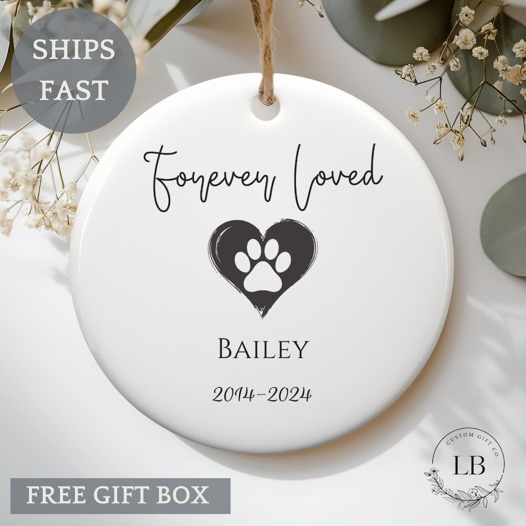 Personalized Pet Memorial Ornament, Memorial Gift for Loss of Dog or ...