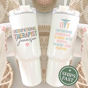 Occupational Therapist 40 oz. Tumbler Personalized Custom OT tumbler with handle  Occupational therapist Gift OT travel cup OT grad gift