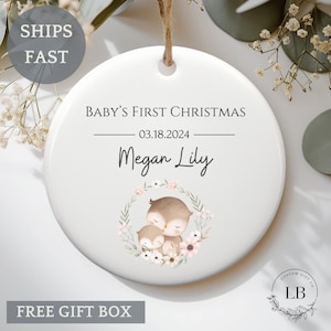 Personalized Baby&#39;s First Christmas Ornament, Baby&#39;s First Christmas Keepsake, Baby&#39;s 1st Christmas Decoration, Baby Ceramic Ornament